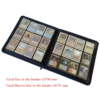 480 Vrecká Bočné Zaťaženie Trading Card Binder Stránky - Zip Album - 12 Vrecku TCG Priečinka Karty Zberateľské : Modrá