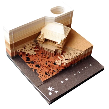 Omoshiroi Blok 3D Poznámok Chrám Kiyomizu Model Memo Pad Acyklické Box Svadobný Hosť Darček Správu Papiera Poznámka Kancelárske potreby