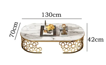Moderný minimalistický styel mramor nerez konferenčný stolík round U shape čaj stôl rekreačné oblasti nábytok do obývacej izby