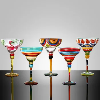 Ručné Farebné Koktailového Pohára Európe Fire Šampanské Tvorivé Pohárov Na Víno, Bar Party Domov Drinkware Svadobné Dary