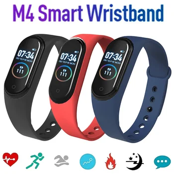 M4 Smart hodinky inteligentný náramok športové fitness tracker krokomer monitor náramok mužov a ženy, vodotesný IP67 športy