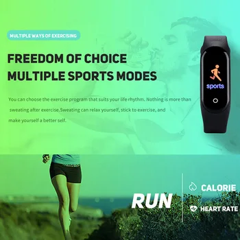 M4 Smart hodinky inteligentný náramok športové fitness tracker krokomer monitor náramok mužov a ženy, vodotesný IP67 športy