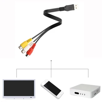 USB 2.0 HDTV TV Video Adaptér Converter Kábel, AV Kábel, USB Mužov a 3-RCA Samica