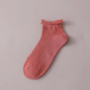 3Pair/SET Nový produkt ženy jar/leto kawaii tenké loď ponožky Roztomilý valcované-up oka priedušné ponožky športové bežné bavlnené ponožky