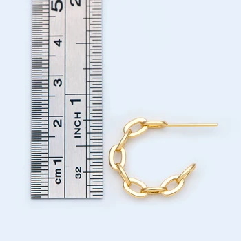 10pcs Zlaté Náušnice Príspevky 20mm, Geometrické Kolo Krúžok Stud Náušnice, Kruh Prepojenie Ucha Zistenia (GB-1081)