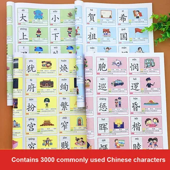 4PCS/Set 3000 Slov Čínskych Kníh, Učiť Čínsky Prvej Triedy, Učebné Materiály, Čínske Znaky Obrázkové Knihy Han Zi Písanie