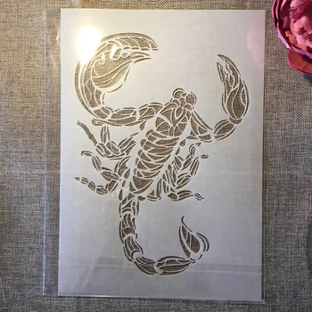 A4 29 cm Mandala Scorpion DIY Vrstvenie Blany Maľovanie Zápisník Sfarbenie Razba Album Dekoratívne Šablóny