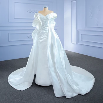 RSM67277 Jednoduché Módy Kríž v tvare Svadobné Šaty 2021 Nový Skladaný Fishtail Odnímateľný Fishtail Šaty платье свадебное
