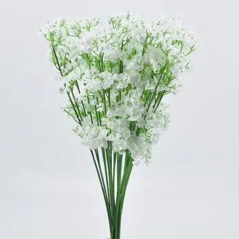 Gypsophila Umelé Kvety Biele Pobočka Vysokej Kvality Deti Dych Falošné Kvety Dlhé Kytice Domov Svadobné Dekorácie Jeseň