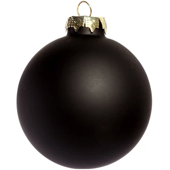 Akcia - 5 KS/PAK, Domáce Udalosti Strany Vianoce, Vianočné Dekorácie, Ozdoby 80mm Maľované Čierne Sklo Čačky Loptu - Matte