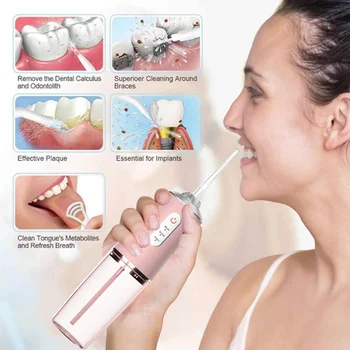 USB Nabíjateľné Vody Flosser Prenosné Ústne Irigátor, Bielenie Zubov, Zubné Čistenie Zubov Cleaner Zubné prúd Vody 220ml