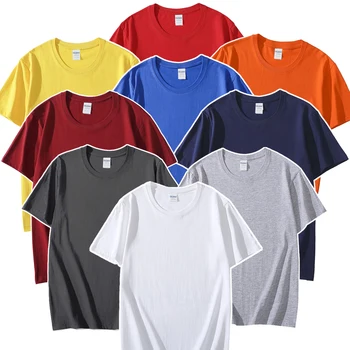 2 ks/Veľa Bavlna Základné Krátky Rukáv T Shirt Lete Harajuku mäkké jednofarebné tričká pánske, dámske Streetwear Bežné Topy Tees