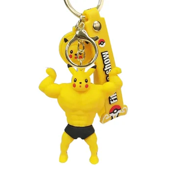 TAKARA TOMY Kawaii Cartoon Svalov Pikachu Psyduck Charmander Squirtle Akcie Obrázok Keychain Auto Key Chain Bag Prívesok Hračky