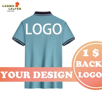 2021 lete pravidelne nové 6-farebný POLO tričko vlastné LOGO klope krátky rukáv tlač DIY značky text
