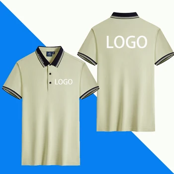 2021 lete pravidelne nové 6-farebný POLO tričko vlastné LOGO klope krátky rukáv tlač DIY značky text
