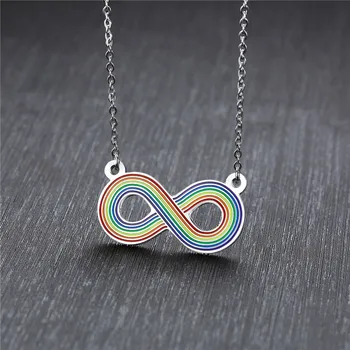 ZORCVENS 2020 Nové Módne Strieborná Farba Nehrdzavejúcej Ocele Rainbow Infinity Prívesky Gay Pride LGBT Náhrdelník pre Ženy Muži