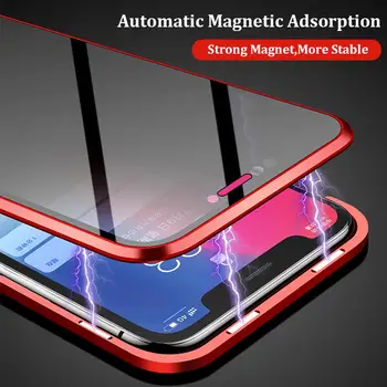 Magnetické Tvrdeného Skla ochrany Osobných údajov Kovové puzdro Pre iphone 12 Mini 11 Pro XR XS MAX X 7 6 6 8 Plus SE 2020 Antispy Ochranný Kryt