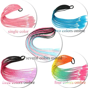 Box Sieťky, Syntetické farebné copu príčesky Pletená chignon buchty updo vrkoč účes predlžovanie vlasov kravatu-ons ombre