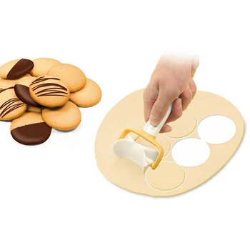 Knedľa Formy Maker Koláč Formy Plastové Námrazy Stierky Kolo Cookie Cutter Biscuit Rezanie, Valcovanie Pečivo Čepeľ Kruhu Cesto Fréza