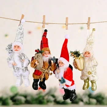 Anonymný Človek Bábiky Santa Claus Prívesok Figúrka Vianočný Strom Dekorácie Santa Plavidlá Ozdoby Nový Rok Doma Parapete Bábiky