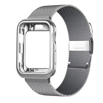 Puzdro+pútko pre Apple Hodinky kapela 44 mm 40 mm iWatch 42mm 38mm Kovové watchband Magnetické Slučky náramok applewatch series 5 4 3 SE 6