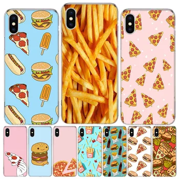 Roztomilý potravín hranolky hamburger, pizza Telefón puzdro Pre iphone 12 MIni 11Pro MAX XS 8 7 6 6 Plus X 5 5S SE XR SE 2020 Kryt Plášťa Co