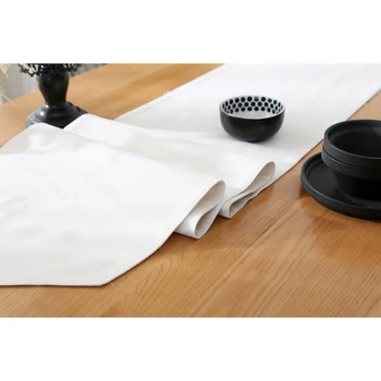 Biely Elegantný Stôl Runner Obrus Čierny Stôl Dekorácie Príslušenstvo Pevné Farebnej Japonskom Štýle Strapec Čaj Mat Domova