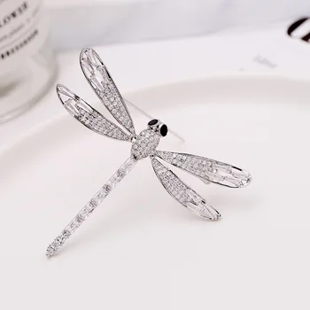 Hot predaj Kórea štýl zircons dragonfly klope cardigan pin Brošňa žien in vrchné oblečenie osobnosti hmyzu ozdoby, šperky