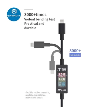 AV-Line Sledovanie Údajov, Rýchle Nabitie kábel Inteligentná Detekcia Reálnom Čase Napätie Prúd pre iPhone/ Samsung Mobilný Telefón
