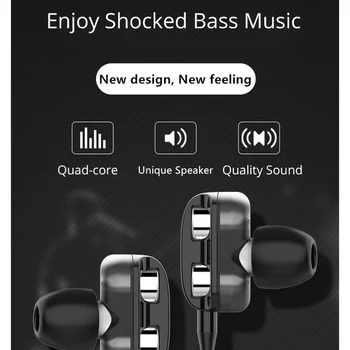 NOVÉ Káblové Stereo Slúchadlá Samsung Xiao Vysokej Basy 6D Stereo In-Ear HiFi Slúchadlá 3,5 mm Slúchadlá 1,2 m Šport Headset