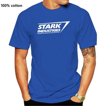 Bavlnené Tričko Stark Industries Logo pánske O-Neck Tričká Krátky Rukáv