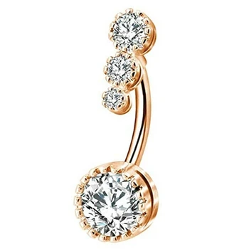 Crystal Pupok Krúžok Činku Drop Visieť Piercing Nombril Ombligo Brucho Tlačidlo Prstene Muži Ženy Telo Šperky