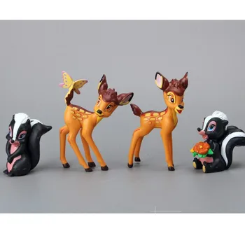 7pcs/set Disney Kreslené Bambi PVC Akčné Figúrky Roztomilý Jeleň Králik Veverička Model Hračky Zberateľskú Údaje Deti Darčeky