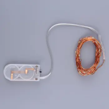 2m 20 Led Tlačidlo Batérie Prevádzkované LED Medený Drôt String Víla Svetlá Na Vianočné BBQ Party Svadobné Dovolenku