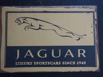 Retro Plechovka Sign - Jaguar, Luxusné Sportscars Od Roku 1945
