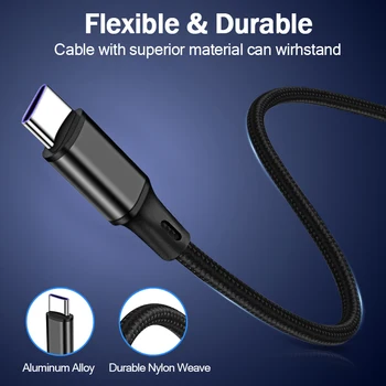 USB C Kábel pre Xiao Redmi Poznámka 10 USB Typu C 2.4 Rýchly Telefón Nabíjanie Kábel pre Huawei P40 Pro Typ C Nabíjací Kábel USB C