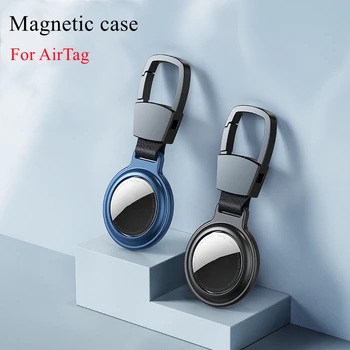 Magnetické Prípade Airtags Kovový Ochranný Rukáv Nárazníka Antilost Zariadenie Keychain Pre Apple Airtag Locator 360 Plný Magnet Kryt