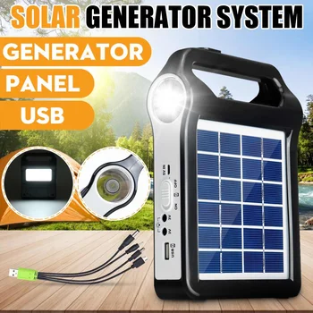 Prenosné 6V Nabíjacie Solárny Panel Power Skladovanie Generátor Systém USB Nabíjačku S Lampou Osvetlenie Domov Solar Energy System