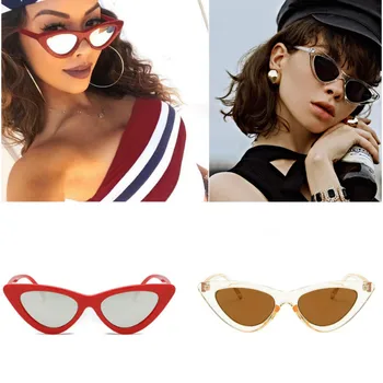 Vintage Cateye Slnečné Okuliare 2021 Ženy Sexy Retro Malé Mačacie Oko Slnečné Okuliare Značky Dizajnér Okuliare Pre Ženy Oculos De Sol