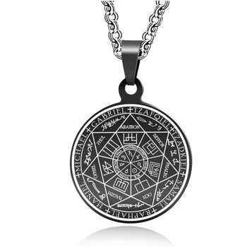 Pentagram Nehrdzavejúcej Ocele Náhrdelníky Sedem Archanjelov Mužov, Strieborná Farba Šperky, Náhrdelníky Colgante