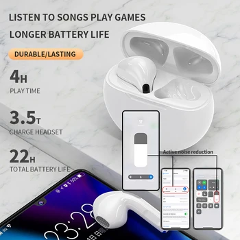 TWS Bezdrôtové Slúchadlá Air Pro 6 Basy V uchu Bluetooth Slúchadlá Športové Headset Auto-pár Pop-up Slúchadlá pre Xiao Huawei iPhone
