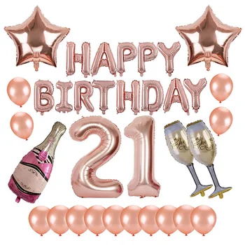 1 Ks Hliníkovej Fólie Balón Fľaša Šampanského Vína Skla Happy Birthday Party, Svadobné Dekorácie a Usporiadanie Dodávky Dekor