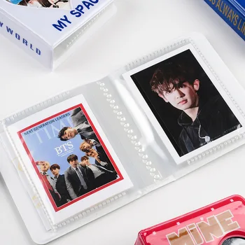 Kórejský Srdce Kpop Hviezdy Fotoalbum Vrecko, Držiak 36 Karty Držiteľom Oragnizer Pre 3-Palcový Lomo Karty Photocard Mini Foto Album