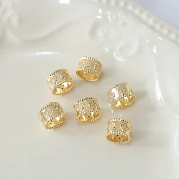 2 ks Temperament Krúžok perličiek retro štýle gold micro-intarzované zirkón hobby ručné Pôvab šperkov náhrdelník s príveskom