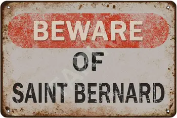 Tarika Pozor Saint Bernard Železa Plagát Vintage Maľovanie Cínom Prihlásiť na Ulici, Garáž Domov Cafe Bar Muž Jaskyňa Farmy