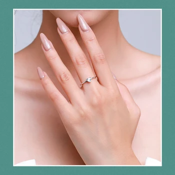 Modian Autentické 925 Sterling Silver Jednoduché Láska Srdce AAAAA Zirconia Šumivé Prst Prsteň Pre Ženy, Ženské Svadobné Šperky