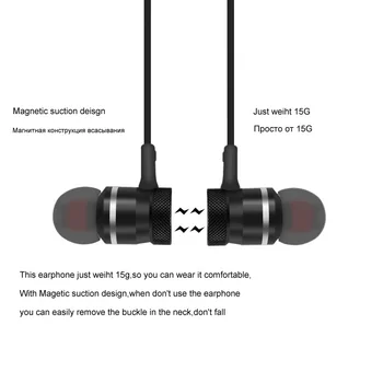 5.0 Bluetooth Slúchadlá Športové Neckband Magnetické Bezdrôtové slúchadlá Stereo Slúchadlá Hudbu Kovové Slúchadlá S Mikrofónom Pre Všetky Telefóny