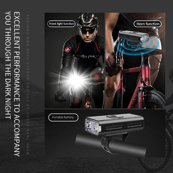 8000 Lúmenov Bicyklov Svetla Rainproof USB Nabíjanie LED 2400mah MTB Predné Lampy Hliníkový Reflektor Ultralight Baterka Svetlo na Bicykel