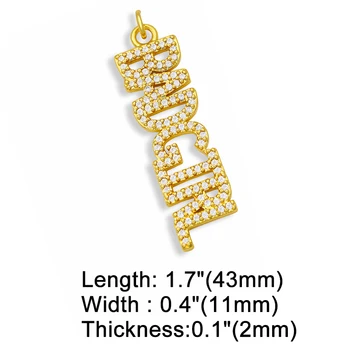 OCESRIO CZ BADGIRL SEXY List Počiatočné Prívesok s Kamene Zlatý Náhrdelník zobrazili kľúčové tlačidlá pre Šperky Uskutočňovanie Dodávok pre šperky pdta183