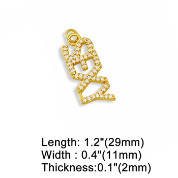 OCESRIO CZ BADGIRL SEXY List Počiatočné Prívesok s Kamene Zlatý Náhrdelník zobrazili kľúčové tlačidlá pre Šperky Uskutočňovanie Dodávok pre šperky pdta183
